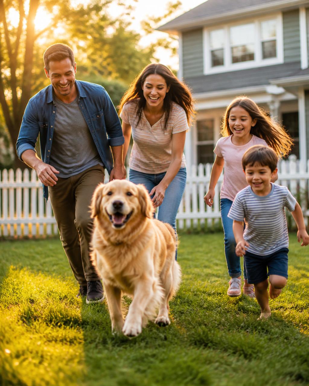 Family with dog